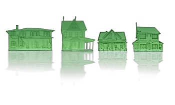 This graphic, featuring examples of residential real estate for sale, was created by Laura Leavell of Longwood, Florida.